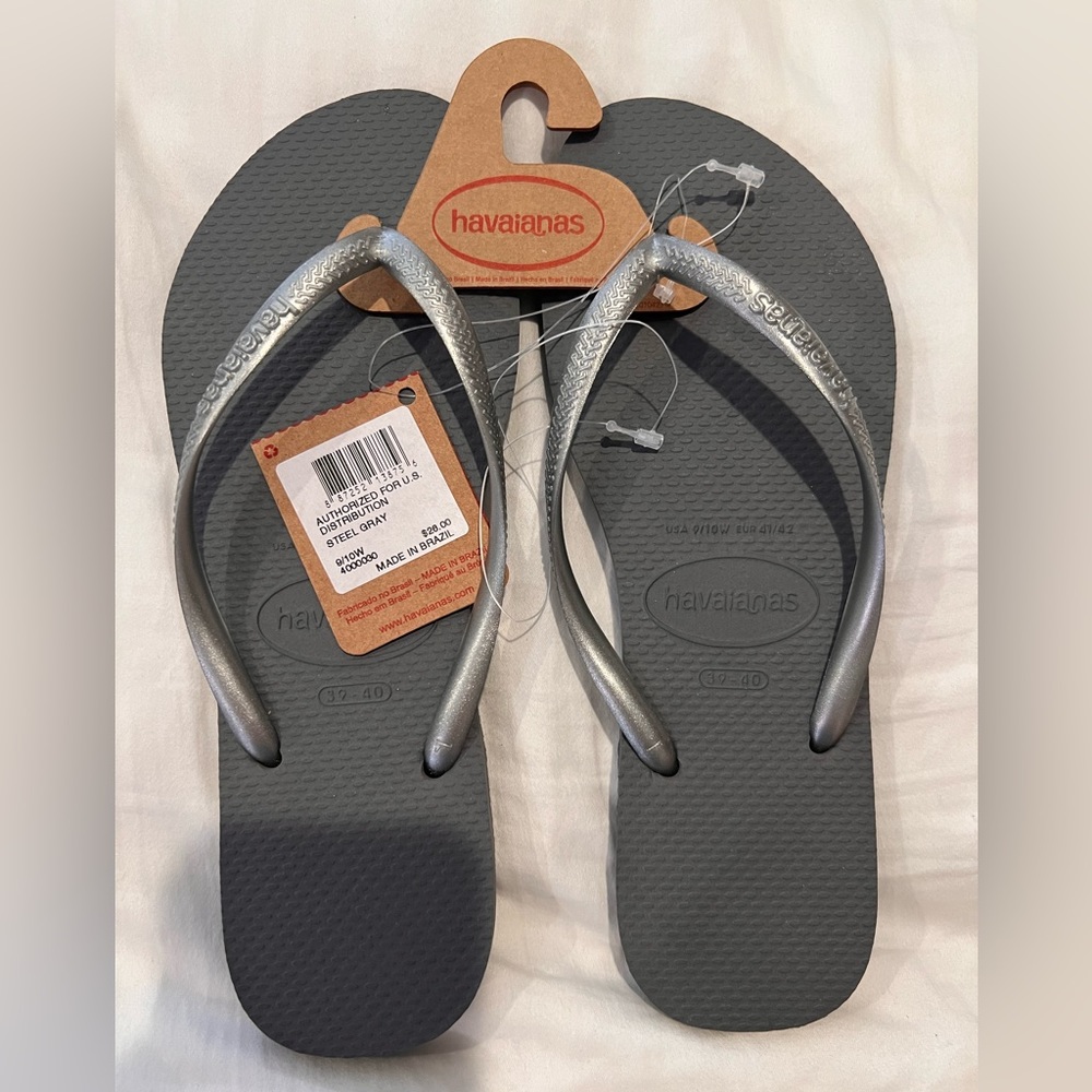 Havaianas Grey Women Sandals
New with tags 
Steel Grey Color 
Size 9/10w